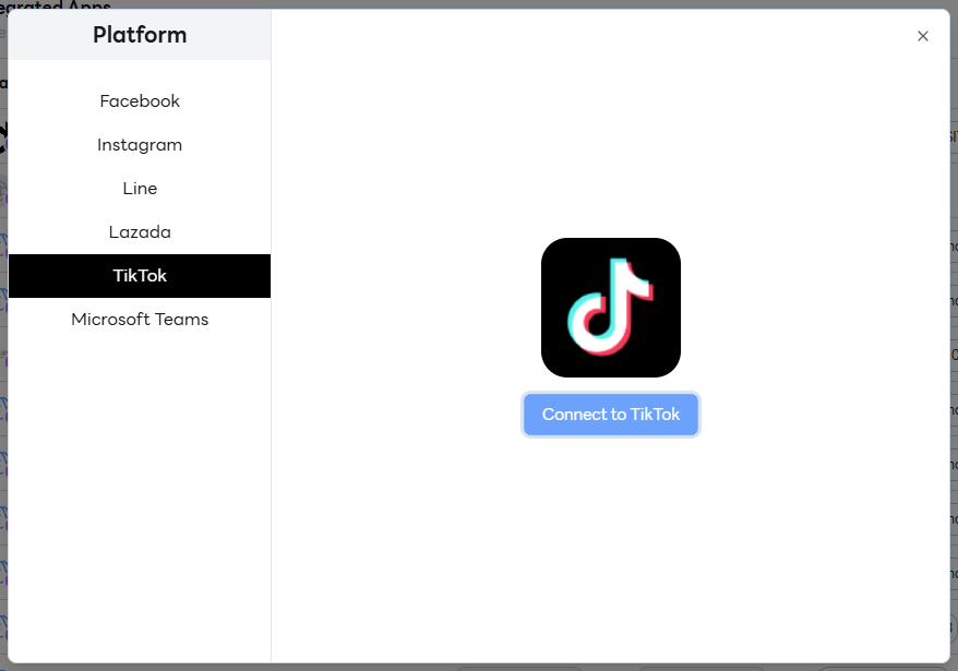 Click Connect TikTok