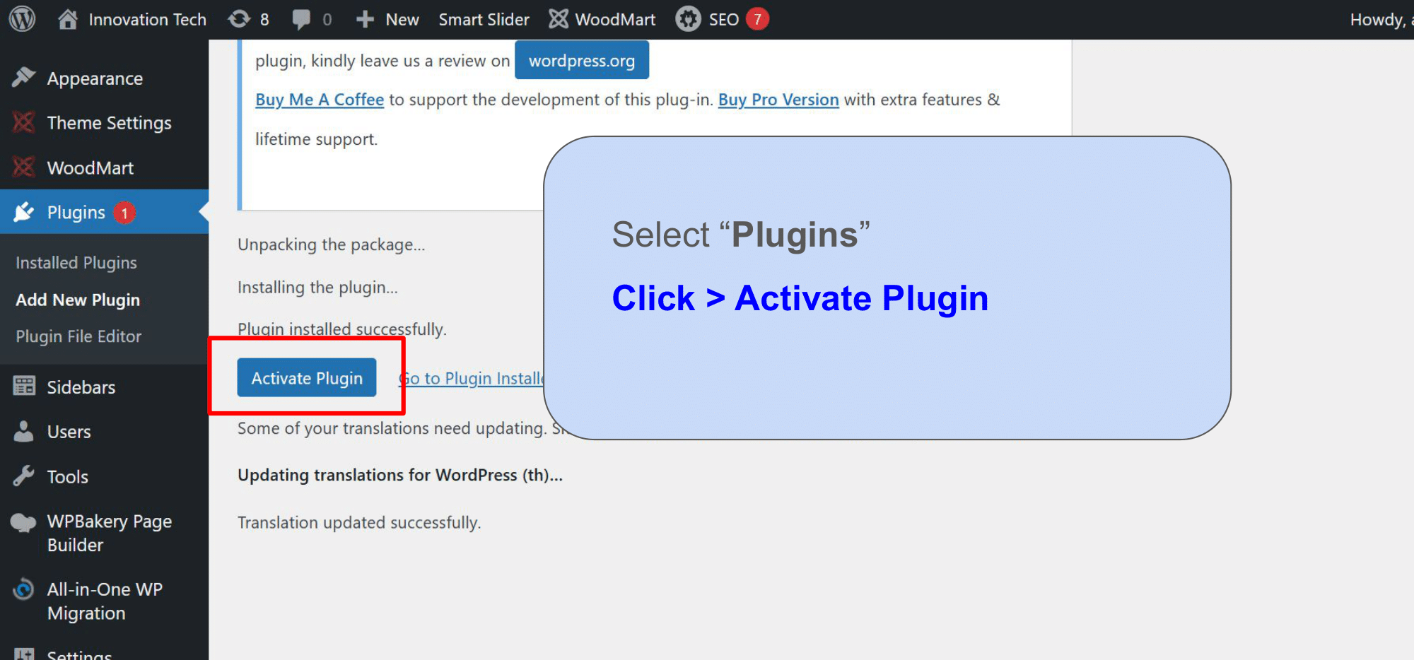 Activate Plugin
