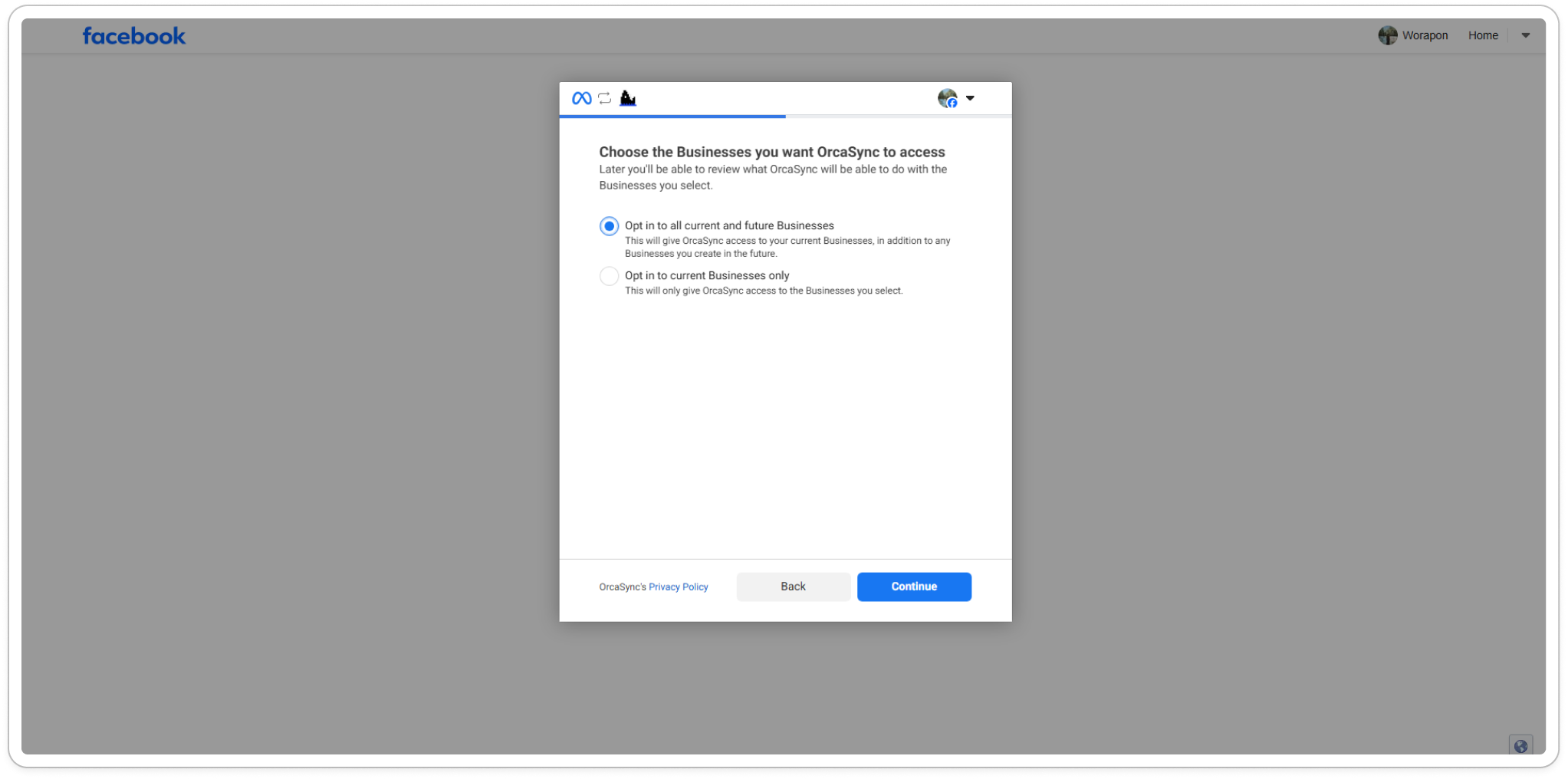 Select Facebook Business