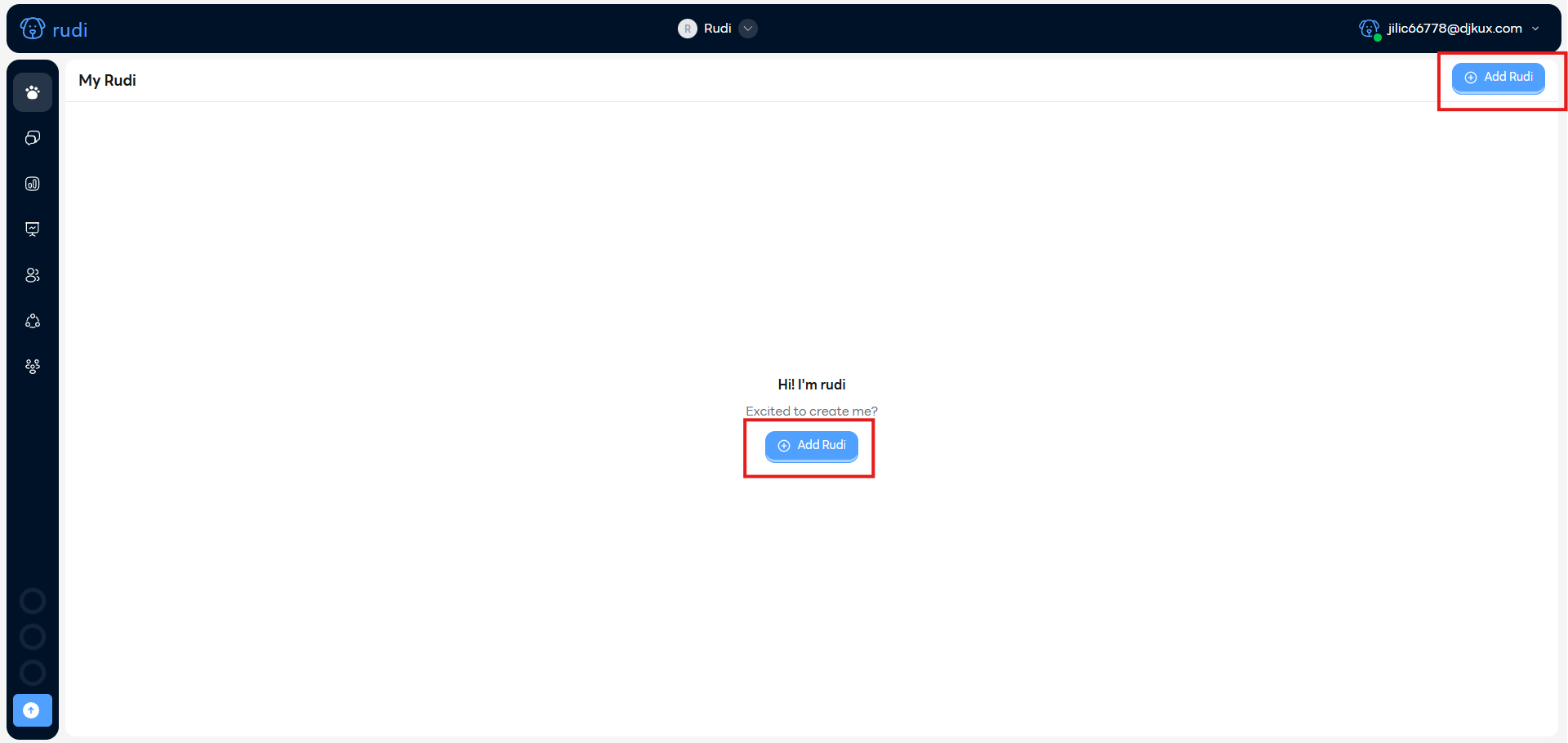 Click add rudi button