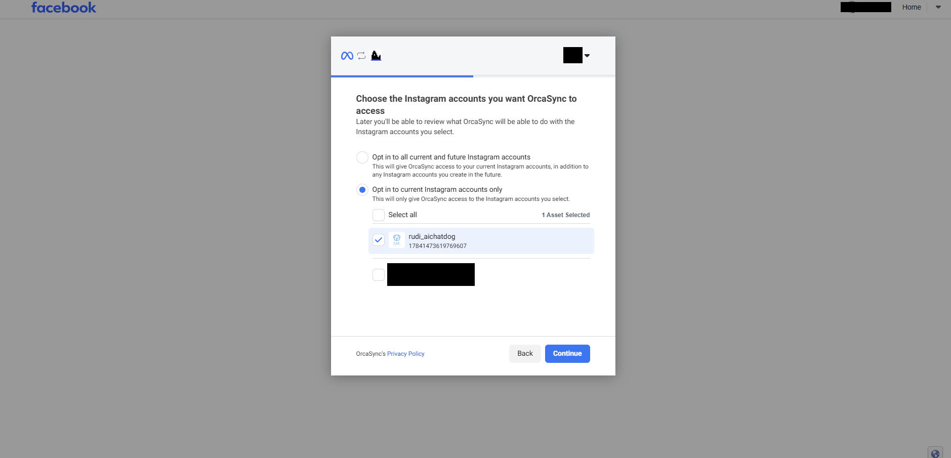 Select Instagram Account