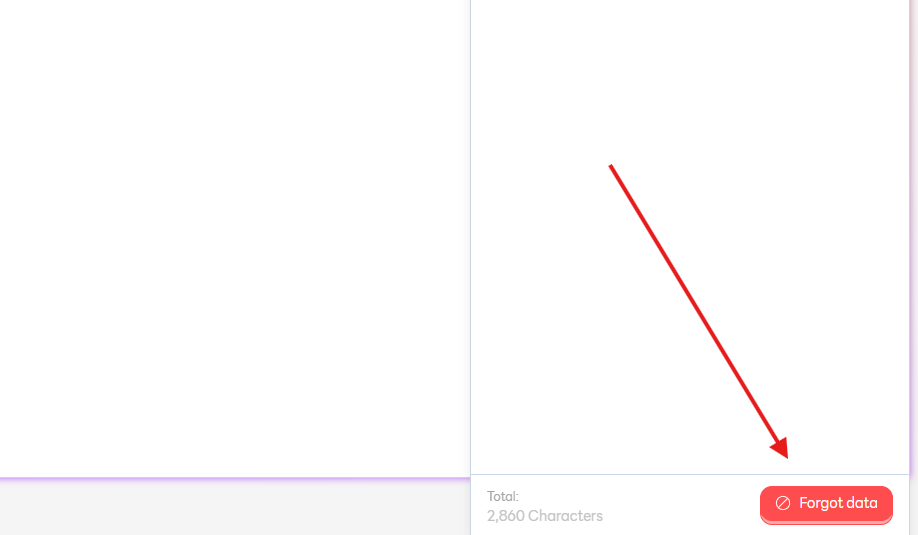 Click forgot data button